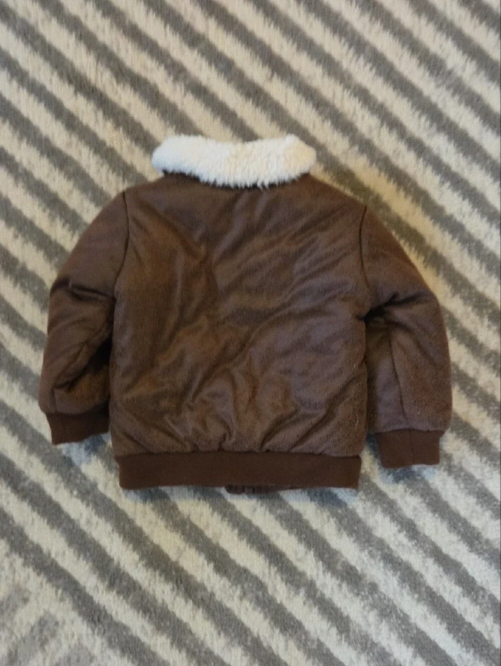Little Me Brown Aviator Jacket with Sherpa Collar Size 12M